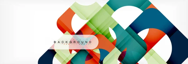 Quadrados geométricos banner abstrato. Ilustração vetorial para folheto ou folheto de negócios, apresentação e layout de web design — Vetor de Stock