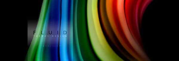 Plynulé barvy pozadí abstraktní barevný plakát, twisted liquid design na černé, barevné mramor nebo plastová vlna textury pozadí, vícebarevné šablona pro podnikání nebo technologií prezentaci nebo web — Stockový vektor