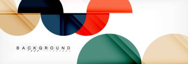 Modern geometrik arka plan - daireler. İş veya teknoloji tanıtım tasarım şablonu, broşür veya el ilanı desenli veya geometrik web afiş