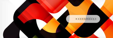 Renkli kareler kompozisyon soyut afiş. Gösterim amacıyla broşür veya el ilanı, sunum ve web tasarım düzeni