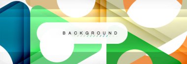 Geometrik arka plan, daireler ve üçgenler şekiller afiş. Gösterim amacıyla broşür veya el ilanı, sunum ve web tasarım düzeni