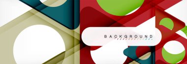 Geometrik arka plan, daireler ve üçgenler şekiller afiş. Gösterim amacıyla broşür veya el ilanı, sunum ve web tasarım düzeni