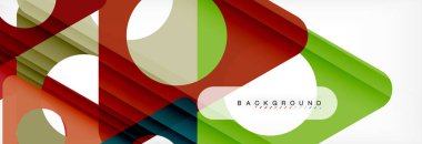 Geometrik arka plan, daireler ve üçgenler şekiller afiş. Gösterim amacıyla broşür veya el ilanı, sunum ve web tasarım düzeni