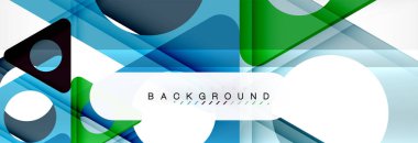 Geometrik arka plan. Modern örtüşen üçgenler. Mesajınız için alışılmadık renkli şekiller. İş veya teknik okul sunuyu, app kapak