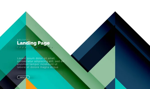 Forma cuadrada fondo abstracto geométrico, plantilla de diseño web de landing page — Archivo Imágenes Vectoriales