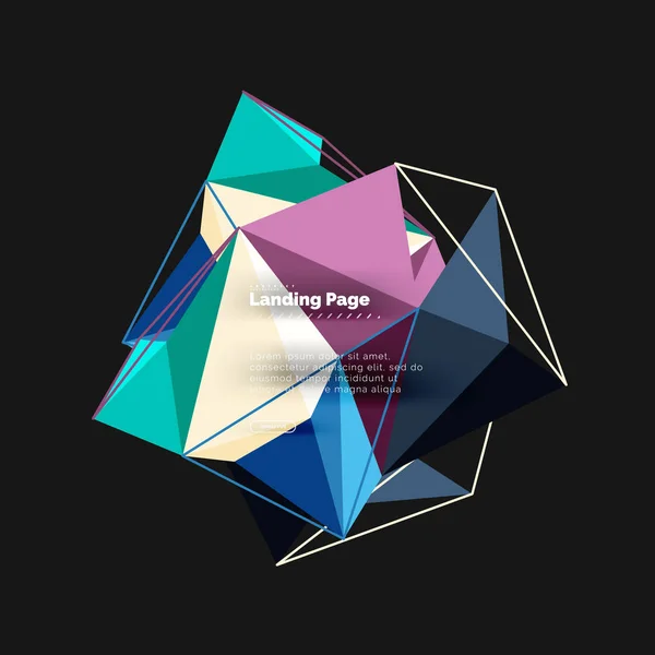 Векторный Трехмерный Треугольник Абстрактный Фон Полигональный Геометрический Современный Дизайн — стоковый вектор