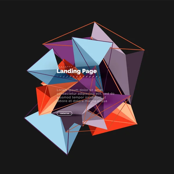 Diseño geométrico poligonal, forma abstracta hecha de triángulos, fondo de moda — Archivo Imágenes Vectoriales