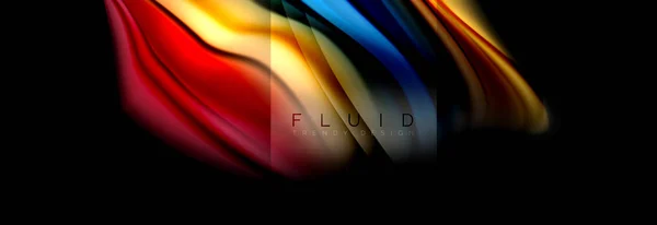 Rainbow fluid abstract shapes, liquid colors design, colorful marble or plastic wavy texture background, multicolored template for business or technology presentation or web brochure cover design — Stock Vector