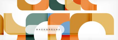 Geometrik kareler afiş soyut. Vektör çizim broşür veya el ilanı, sunum ve web tasarım düzeni için