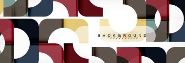 Renkli kareler kompozisyon soyut afiş. Gösterim amacıyla broşür veya el ilanı, sunum ve web tasarım düzeni