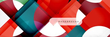 Geometrik kareler afiş soyut. Vektör çizim broşür veya el ilanı, sunum ve web tasarım düzeni için