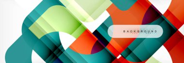 Geometrik kareler afiş soyut. Vektör çizim broşür veya el ilanı, sunum ve web tasarım düzeni için