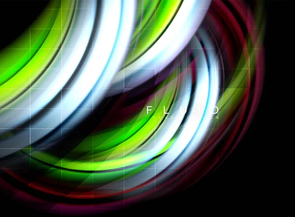 Flytande Smidig Våg Abstrakt Bakgrund Flödar Glödande Färg Rörelse Koncept — Stock vektor