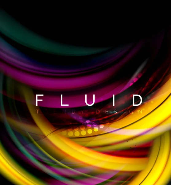 Fondo abstracto de onda lisa fluida, concepto de movimiento de color brillante que fluye, plantilla de diseño abstracto de moda para presentación de negocios o tecnología o cubierta de folleto web, papel pintado — Vector de stock