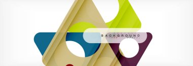 Geometrik arka plan. Modern örtüşen üçgenler. Mesajınız için alışılmadık renkli şekiller. İş veya teknik okul sunuyu, app kapak