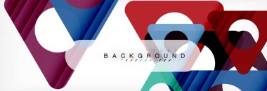 Geometrik arka plan, daireler ve üçgenler şekiller afiş. Gösterim amacıyla broşür veya el ilanı, sunum ve web tasarım düzeni