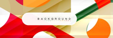 Geometrik arka plan, daireler ve üçgenler şekiller afiş. Gösterim amacıyla broşür veya el ilanı, sunum ve web tasarım düzeni