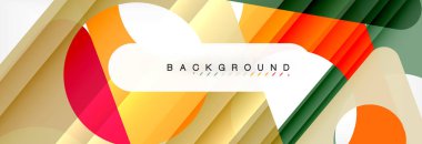 Geometrik arka plan, daireler ve üçgenler şekiller afiş. Gösterim amacıyla broşür veya el ilanı, sunum ve web tasarım düzeni