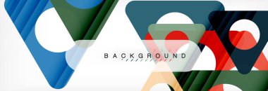 Geometrik arka plan. Modern örtüşen üçgenler. Mesajınız için alışılmadık renkli şekiller. İş veya teknik okul sunuyu, app kapak