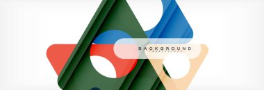 Geometrik arka plan. Modern örtüşen üçgenler. Mesajınız için alışılmadık renkli şekiller. İş veya teknik okul sunuyu, app kapak