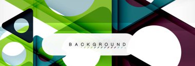 Geometrik arka plan. Modern örtüşen üçgenler. Mesajınız için alışılmadık renkli şekiller. İş veya teknik okul sunuyu, app kapak