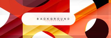 Geometrik arka plan, daireler ve üçgenler şekiller afiş. Gösterim amacıyla broşür veya el ilanı, sunum ve web tasarım düzeni