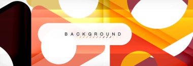 Geometrik arka plan, daireler ve üçgenler şekiller afiş. Gösterim amacıyla broşür veya el ilanı, sunum ve web tasarım düzeni