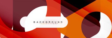 Geometrik arka plan, daireler ve üçgenler şekiller afiş. Gösterim amacıyla broşür veya el ilanı, sunum ve web tasarım düzeni