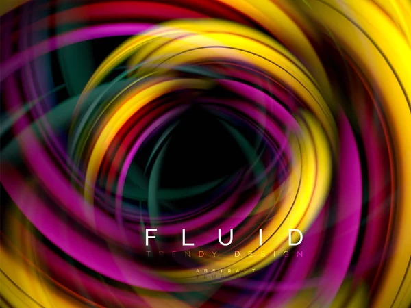 Fluid smooth wave abstract background, flowing glowing color motion concept, trendy abstract layout template for business or technology presentation or web brochure cover, wallpaper — Stock Vector