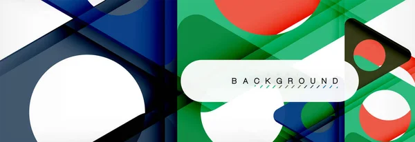 Geometrischer Hintergrund, Kreise und Dreiecke formen Banner. Illustration für Geschäftsbroschüre oder Flyer, Präsentation und Webdesign-Layout — Stockvektor