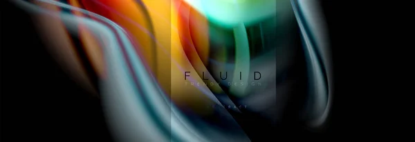 Rainbow fluid abstract shapes, liquid colors design, colorful marble or plastic wavy texture background, multicolored template for business or technology presentation or web brochure cover design — Stock Vector