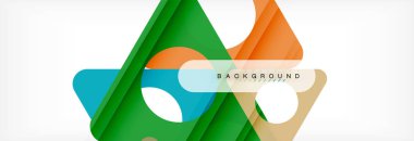 Geometrik arka plan, daireler ve üçgenler şekiller afiş. Gösterim amacıyla broşür veya el ilanı, sunum ve web tasarım düzeni