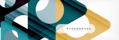 Geometrik arka plan, daireler ve üçgenler şekiller afiş. Gösterim amacıyla broşür veya el ilanı, sunum ve web tasarım düzeni