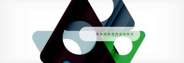Geometrik arka plan. Modern örtüşen üçgenler. Mesajınız için alışılmadık renkli şekiller. İş veya teknik okul sunuyu, app kapak