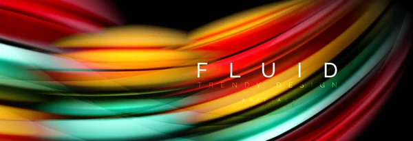 Onde fluide coulant effet de mouvement des couleurs, fond abstrait holographique. Illustration vectorielle — Image vectorielle