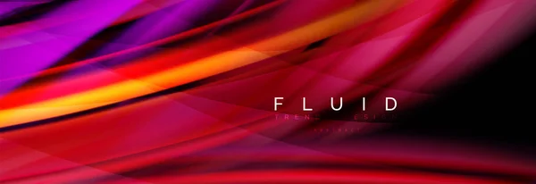Onda fluido fluindo cores efeito de movimento, fundo abstrato holográfico. Ilustração vetorial —  Vetores de Stock