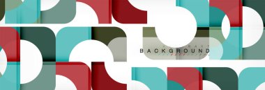 Renkli kareler kompozisyon soyut afiş. Gösterim amacıyla broşür veya el ilanı, sunum ve web tasarım düzeni