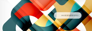 Geometrik kareler afiş soyut. Vektör çizim broşür veya el ilanı, sunum ve web tasarım düzeni için