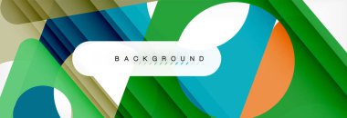 Geometrik arka plan, daireler ve üçgenler şekiller afiş. Gösterim amacıyla broşür veya el ilanı, sunum ve web tasarım düzeni