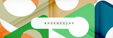 Geometrik arka plan, daireler ve üçgenler şekiller afiş. Gösterim amacıyla broşür veya el ilanı, sunum ve web tasarım düzeni