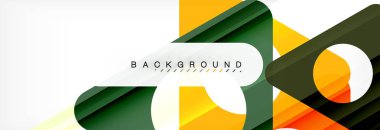 Geometrik arka plan, daireler ve üçgenler şekiller afiş. Gösterim amacıyla broşür veya el ilanı, sunum ve web tasarım düzeni