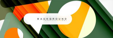 Geometrik arka plan, daireler ve üçgenler şekiller afiş. Gösterim amacıyla broşür veya el ilanı, sunum ve web tasarım düzeni