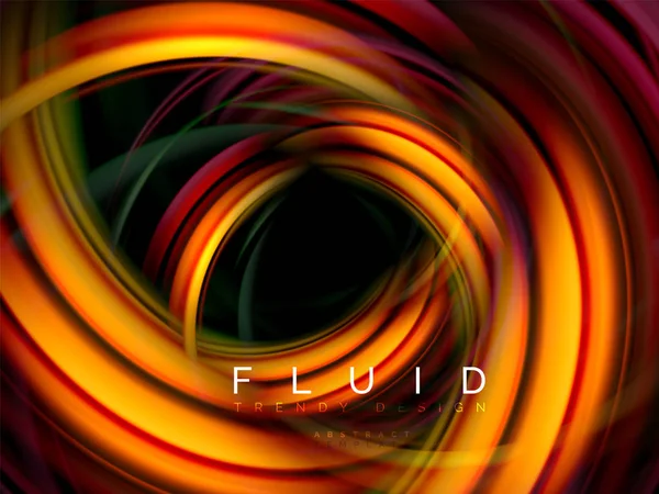 Fluid smooth wave abstract background, flowing glowing color motion concept, trendy abstract layout template for business or technology presentation or web brochure cover, wallpaper — Stock Vector