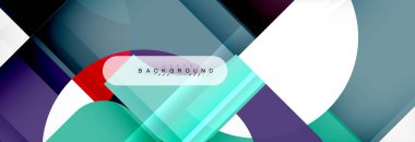 Geometrik kareler afiş soyut. Vektör çizim broşür veya el ilanı, sunum ve web tasarım düzeni için