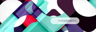 Geometrik kareler afiş soyut. Vektör çizim broşür veya el ilanı, sunum ve web tasarım düzeni için