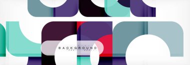 Geometrik kareler afiş soyut. Vektör çizim broşür veya el ilanı, sunum ve web tasarım düzeni için