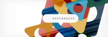 Geometrik arka plan, daireler ve üçgenler şekiller afiş. Gösterim amacıyla broşür veya el ilanı, sunum ve web tasarım düzeni