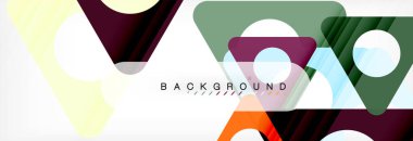 Geometrik arka plan. Modern örtüşen üçgenler. Mesajınız için alışılmadık renkli şekiller. İş veya teknik okul sunuyu, app kapak