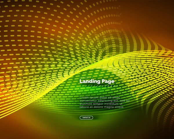 Neonglühender Hintergrund für Landing Page — Stockvektor