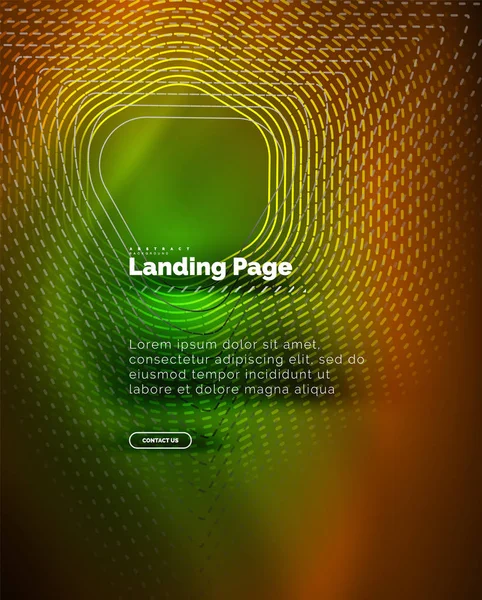 霓虹灯发光背景为着陆页 — 图库矢量图片